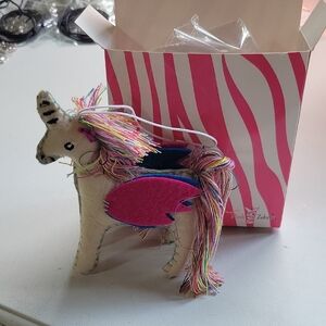 #4 Colorful Unicorn Plush with Pink Wings Pink Zebra Hang It